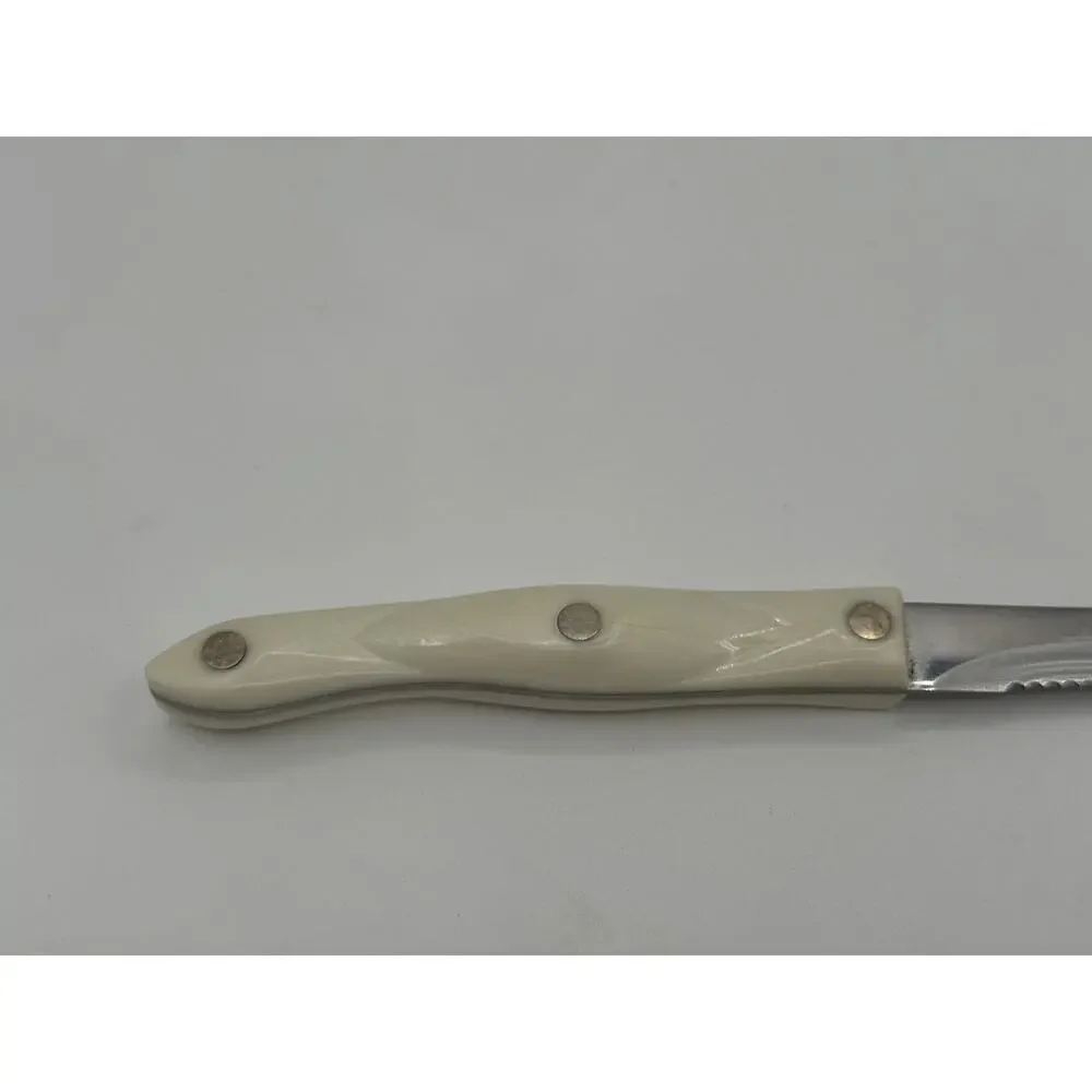 Cutco 1721 Utility Trimming White Pearl Handle Serrated Edge Knife USA